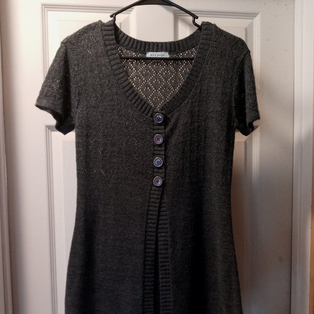 Junior Gray short sleeve light summer sweater by Wet Paint